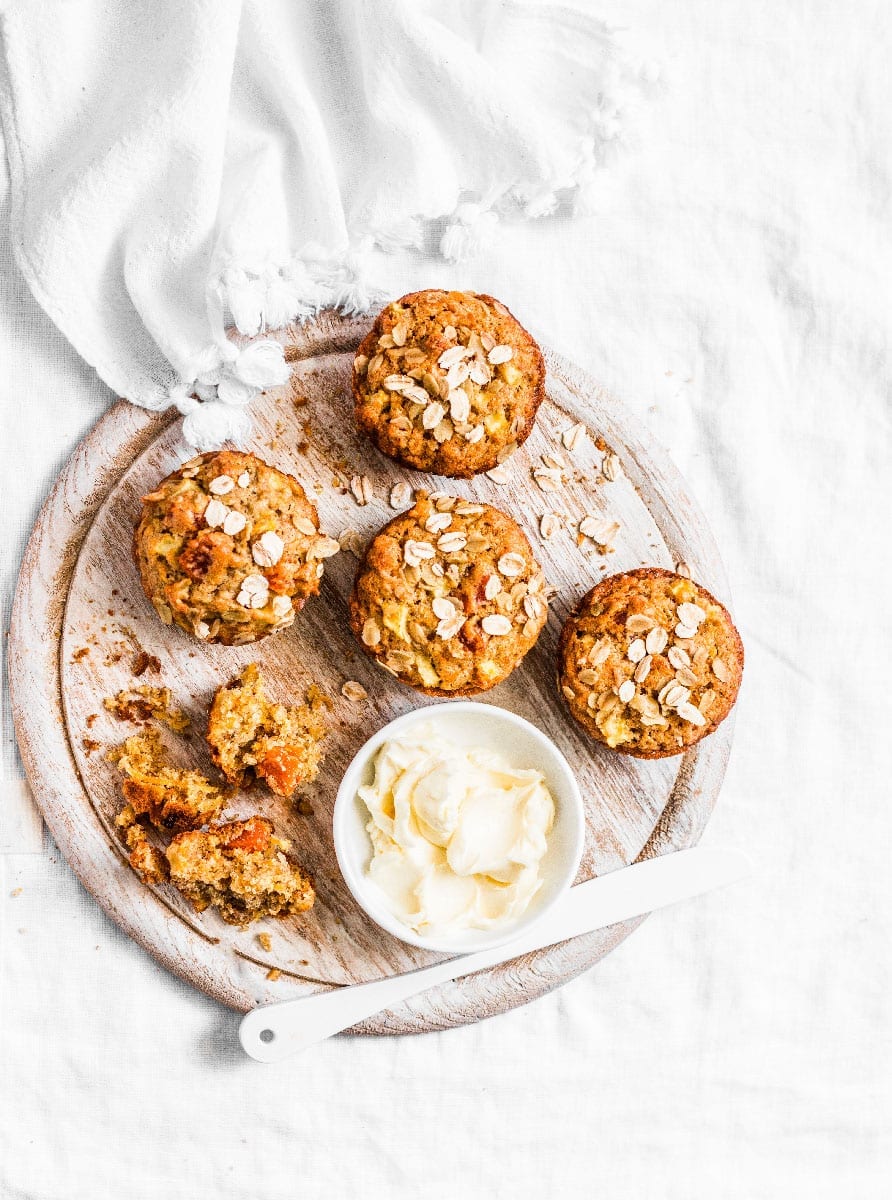 Whole,Grain,Muffins,With,Dried,Apricots,,Oatmeal,,Apple,,Carrots,And