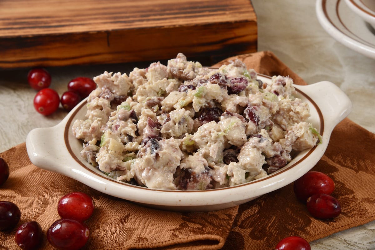Photo of completed recipe for Turkey and Cranberry Salad