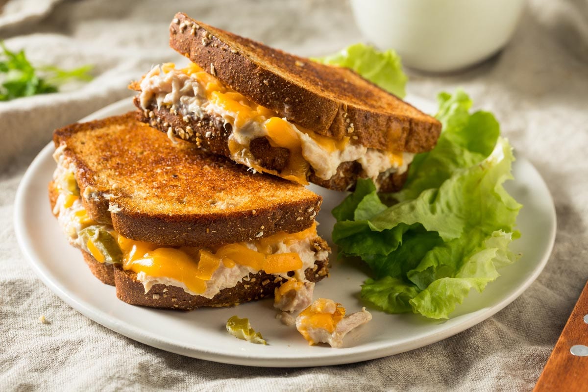 Homemade,Toasted,Tuna,Melt,Sandwich,With,Cheese
