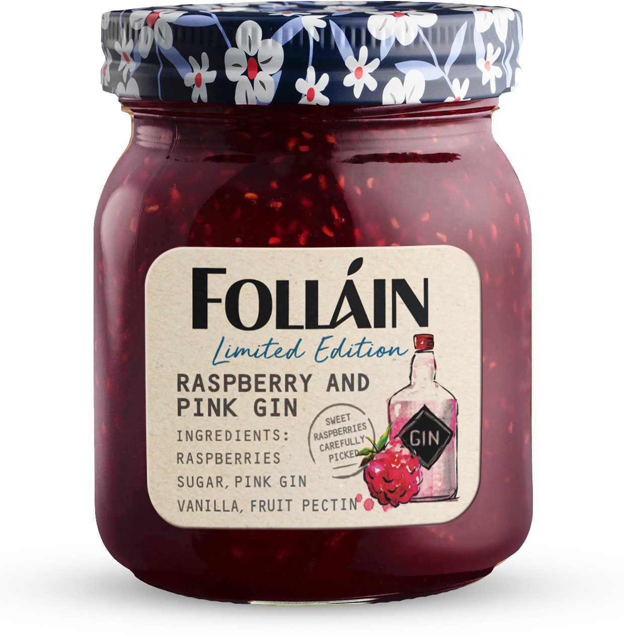Folláin Raspberry and Pink Gin Jam