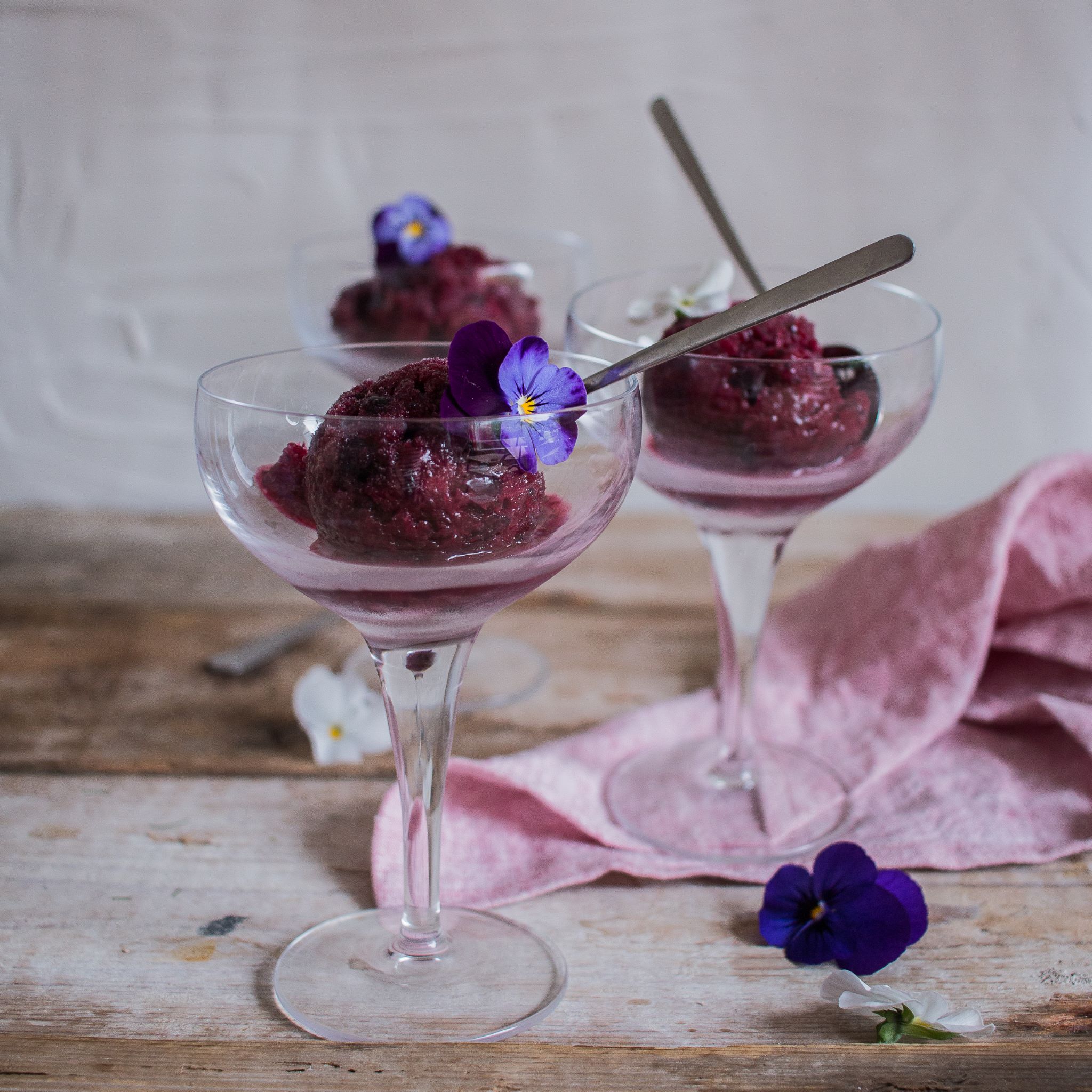Photo of completed recipe for Blackcurrant Sorbet