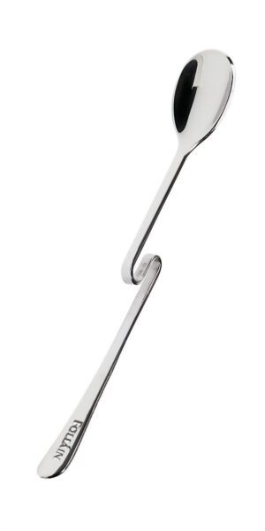 stainless steel jam spoon with Folláin label on the handle