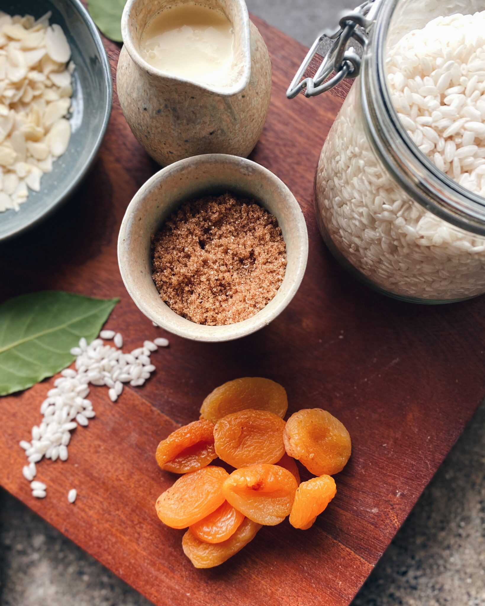 Photo of completed recipe for Apricot Rice Pudding with Almonds